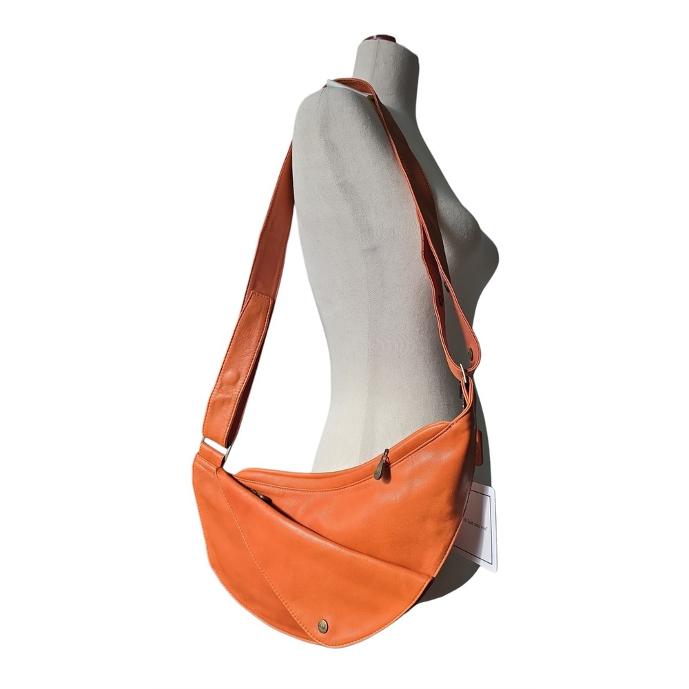 NWT Sash Musana Leather Half Sash Uganda Bag Orange lambskin lightweight